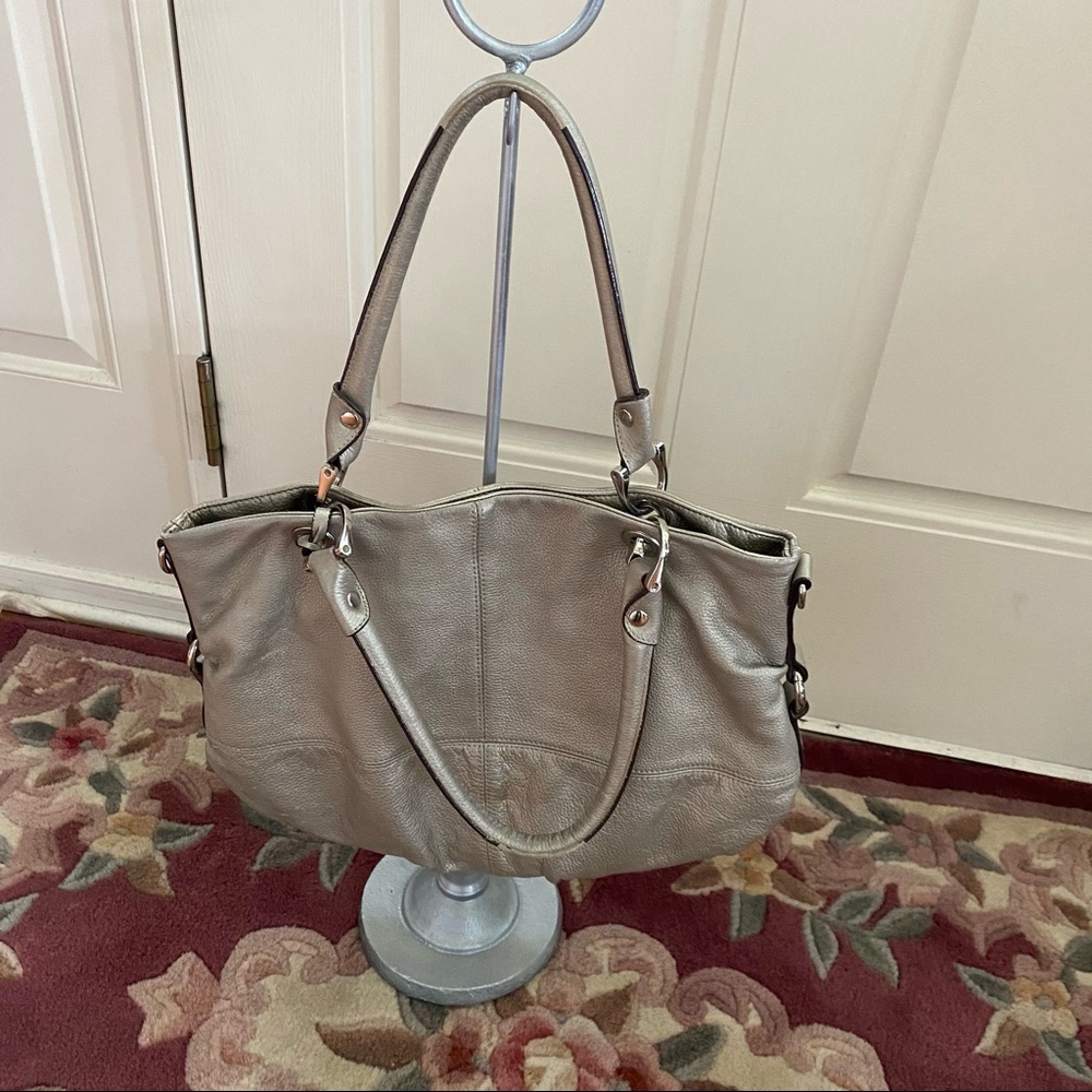 Tignanello Silver Leather Bag